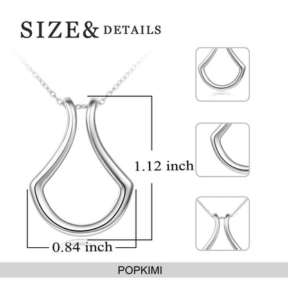 Sterling Silver Ring Holder Necklace Pendant Jewelry for Women